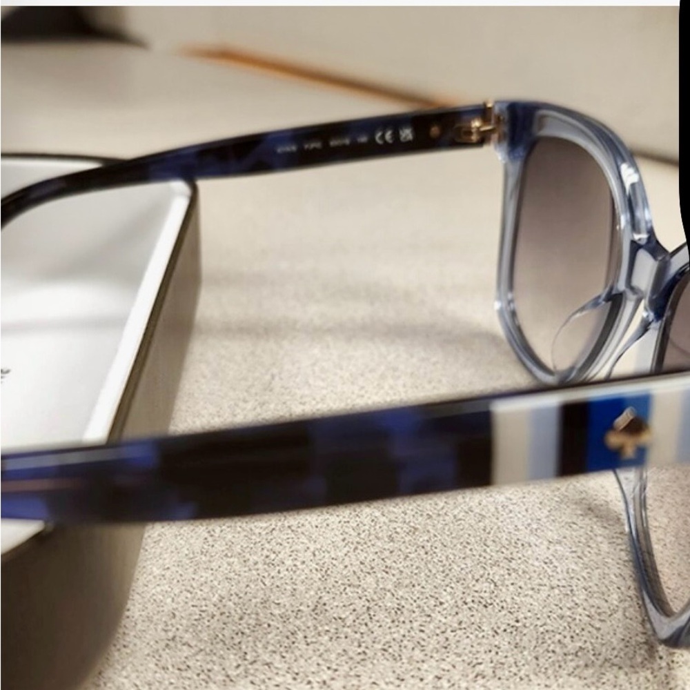 NWOT Kate Spade Kiya Blue Square Frame Mirrored Lenses Sunglasses - Picture 8 of 8